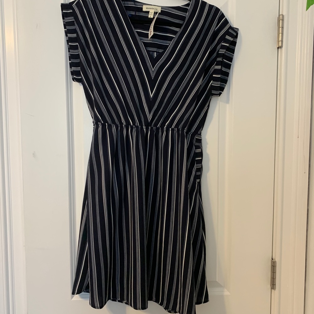 Monteau stripped shortsleeve spring dress